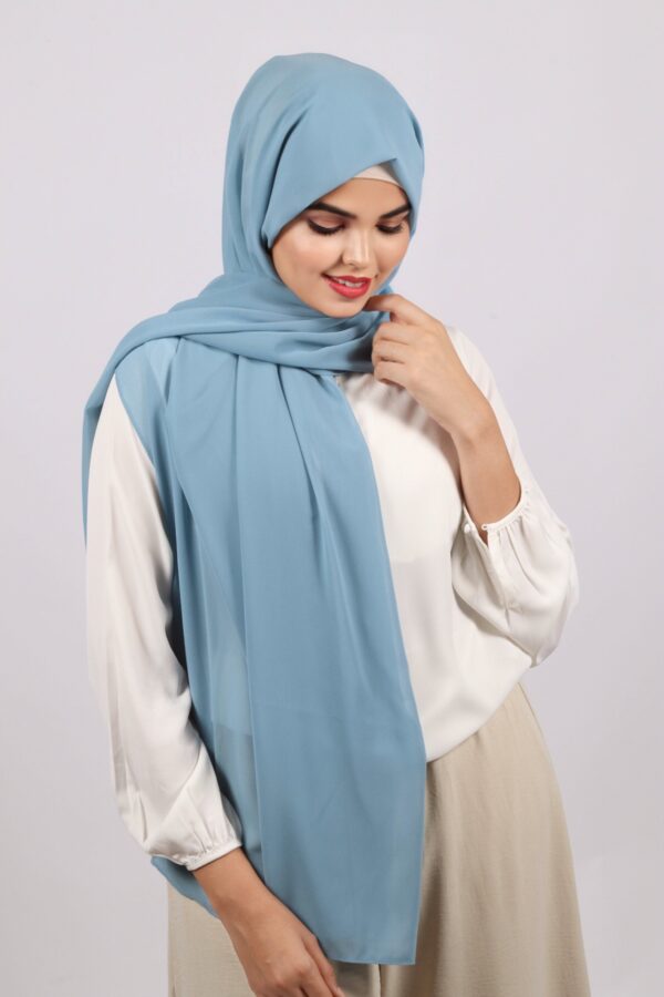 Pearl Blue Premium Chiffon Hijab