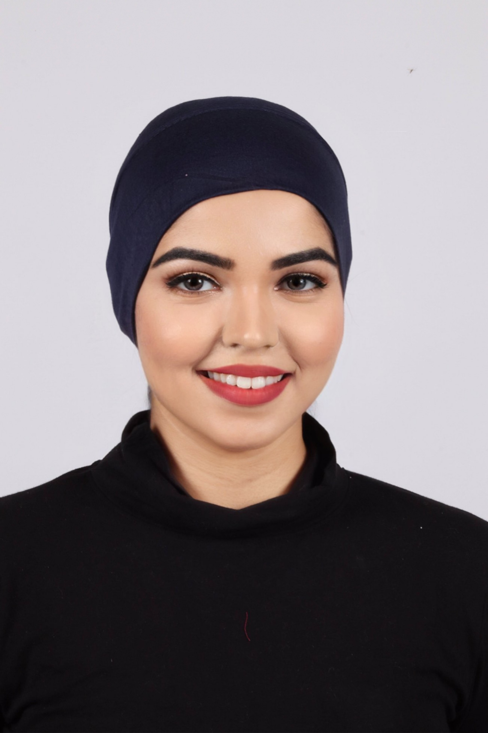 Navy Tieback Hijab Cap
