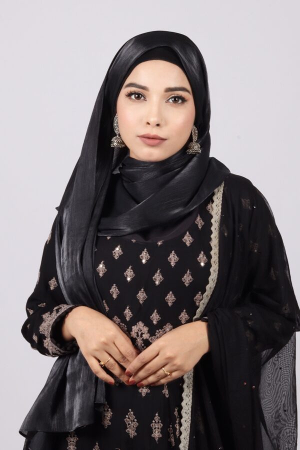 Raven Organza Shimmer Hijab