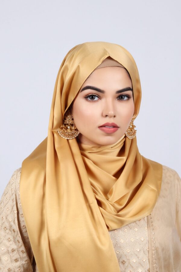 Soft Gold Matte satin Hijab