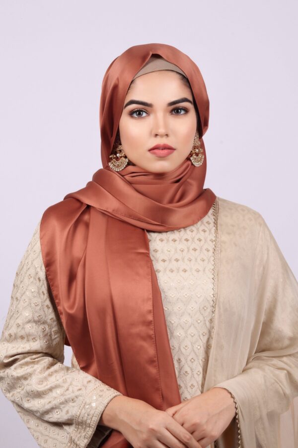 Copper Matte Satin Hijab
