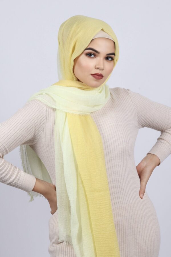 Lemonpunch Ombre Crinkled Cotton Hijab