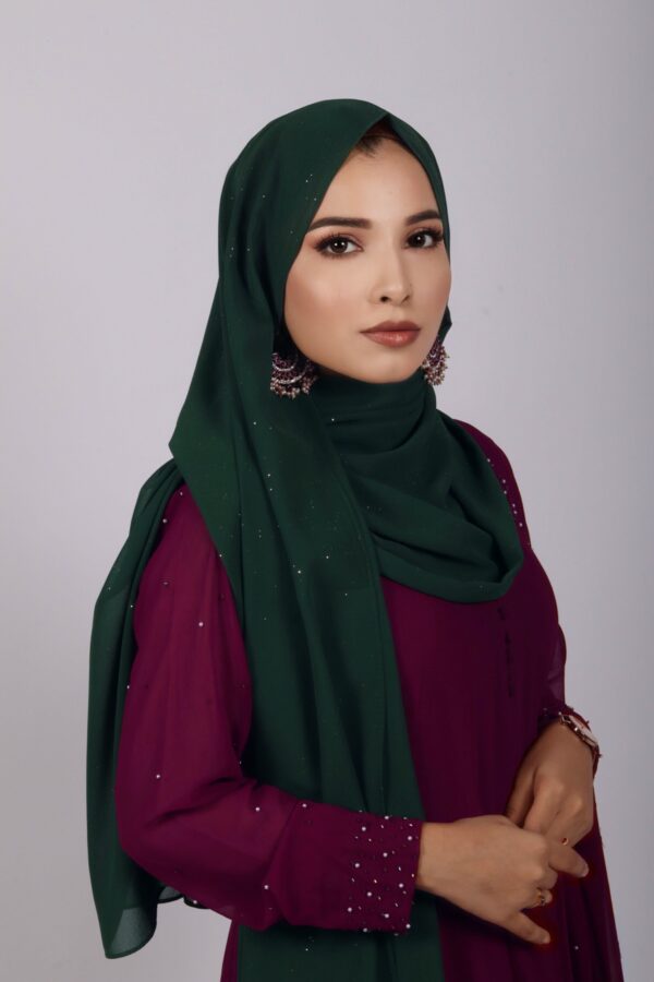 Forest Glitter Chiffon Hijab