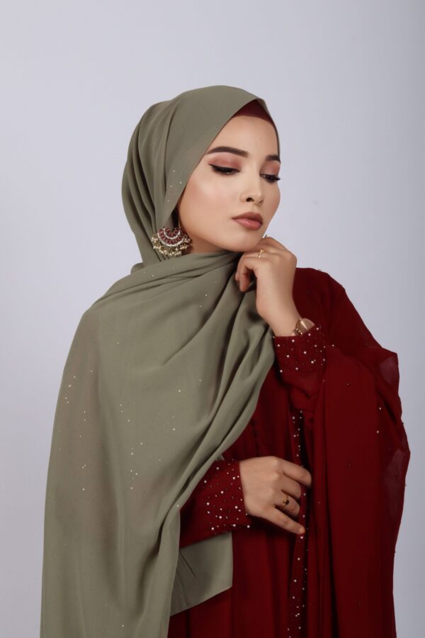 Limestone Glitter Chiffon Hijab