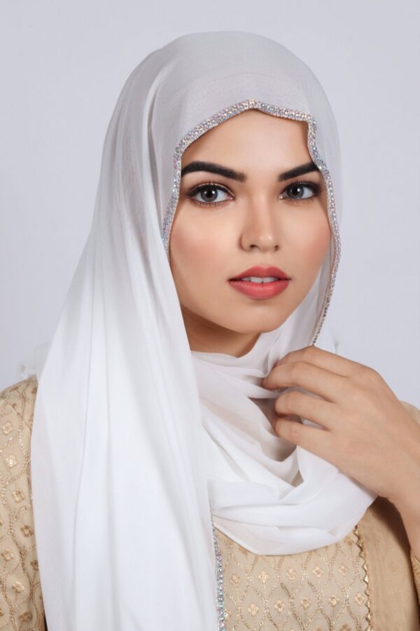 White Crystal Hijab