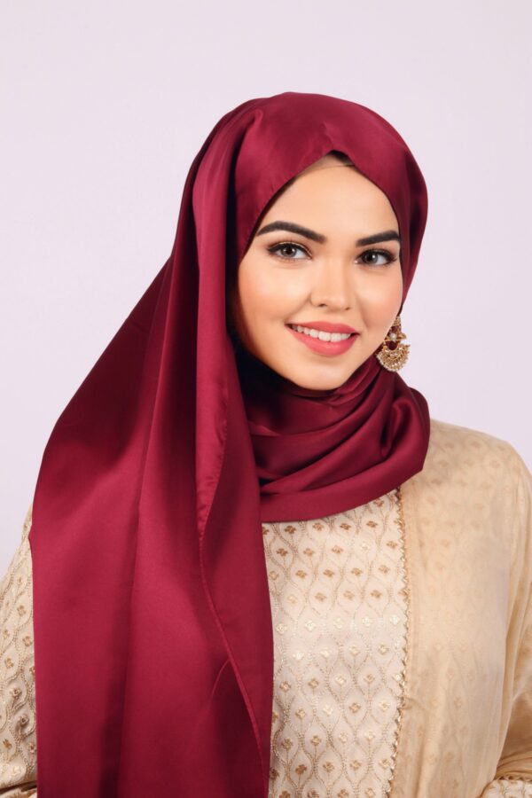 Rubelite Matte Satin Hijab