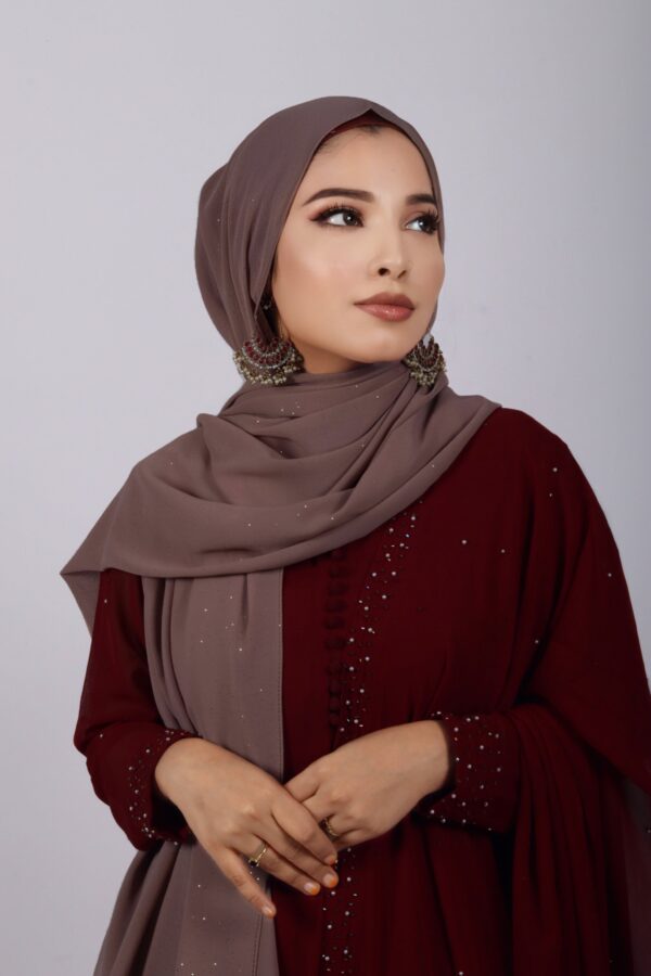 Taupe Glitter Chiffon Hijab