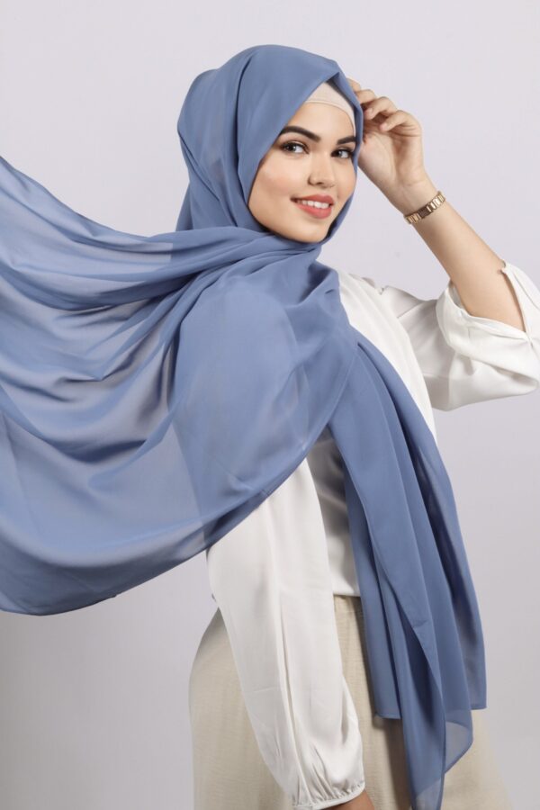 Evening Blue Premium Chiffon Hijab