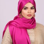 Hot Pink Matte Satin Hijab Image