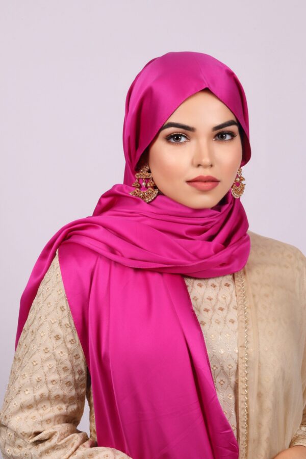 Hot Pink Matte Satin Hijab