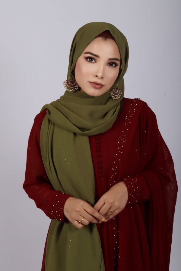 Henna Green Glitter Chiffon Hijab
