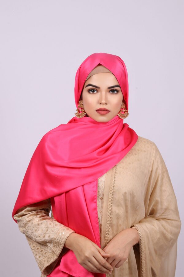 Lava Pink Matte Satin Hijab