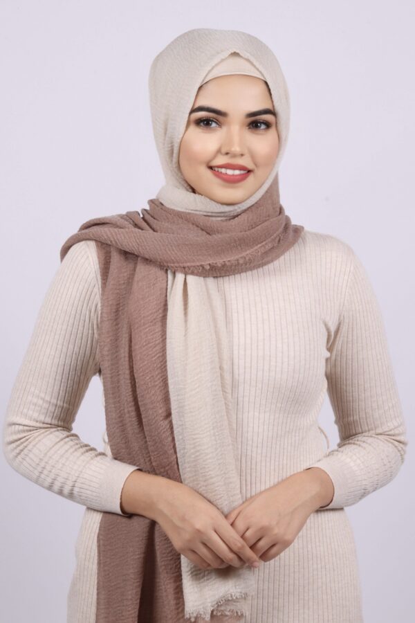 Rose Vanilla Ombre Crinkled Cotton Hijab