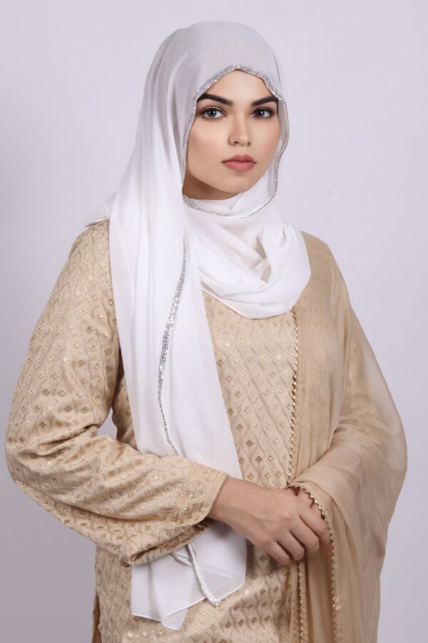 White Crystal Hijab