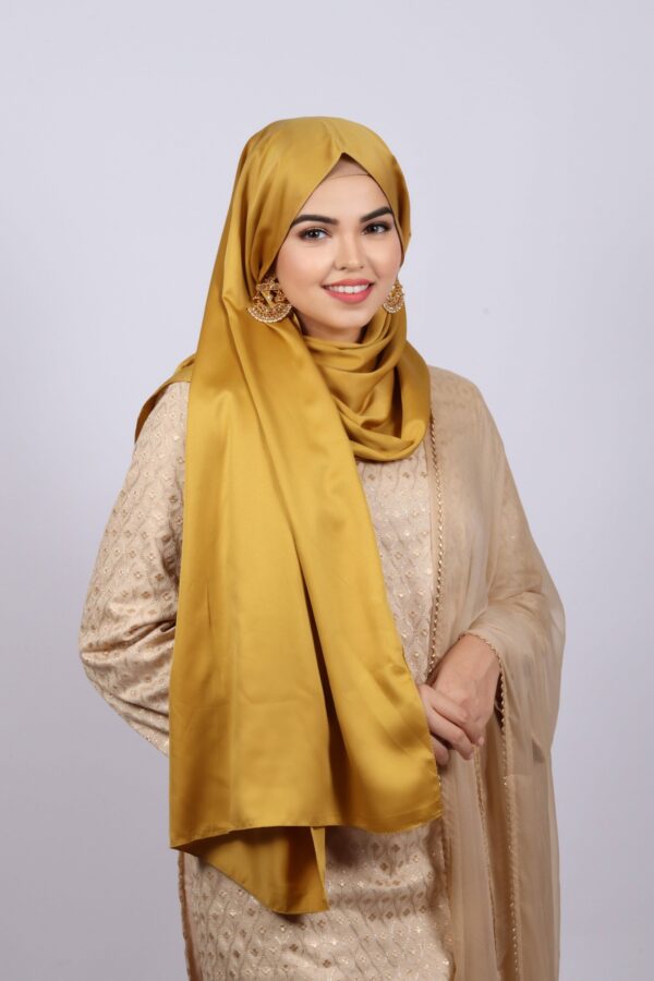 Gold Matte Satin Hijab