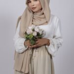 Beige Premium Chiffon Hijab Image