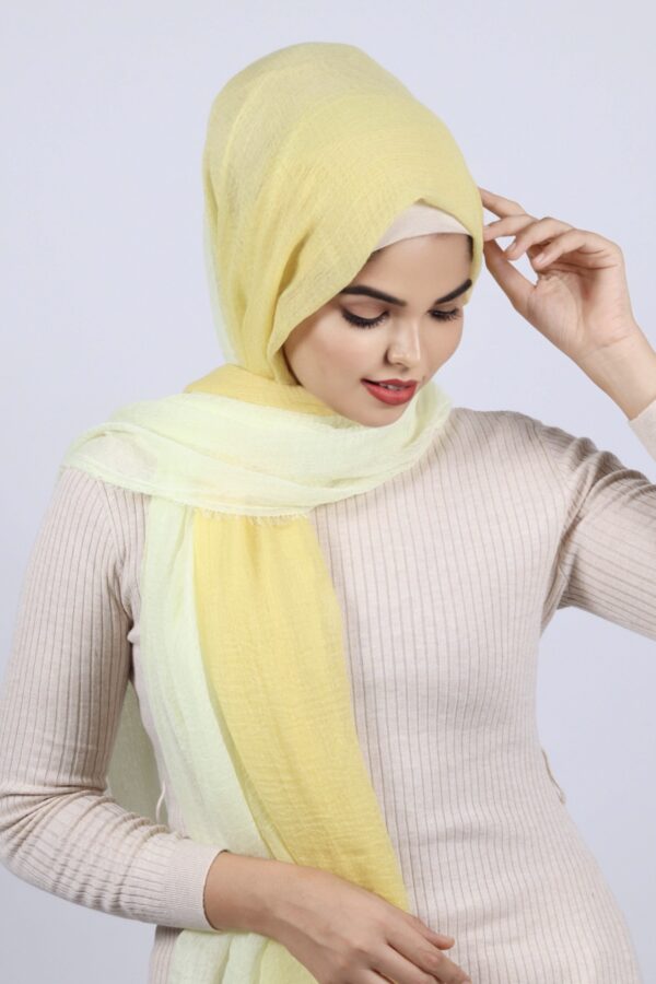 Lemonpunch Ombre Crinkled Cotton Hijab