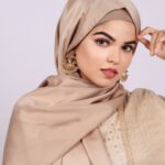 Antique Gold Matte Satin Hijab Image