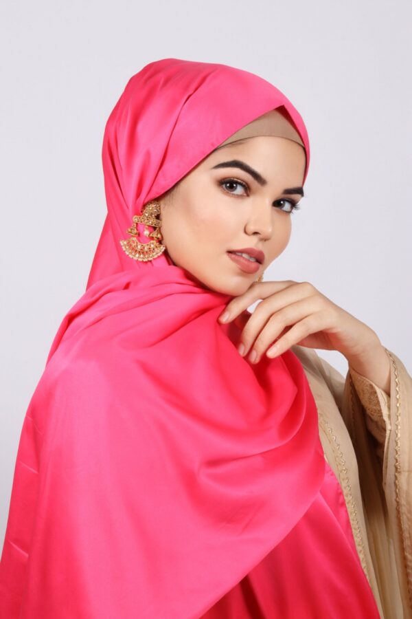 Lava Pink Matte Satin Hijab