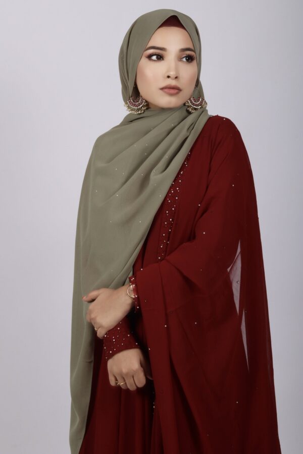 Limestone Glitter Chiffon Hijab