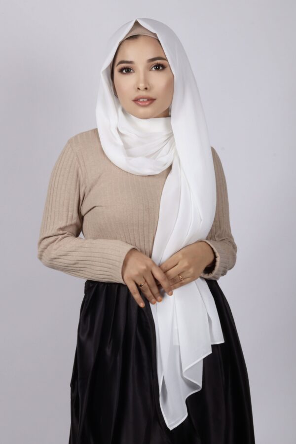 Pearl White Premium chiffon Hijab
