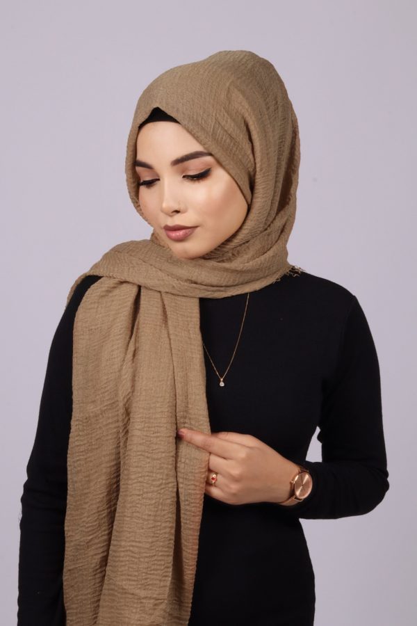 Desert Sand Crinkled Cotton Hijab