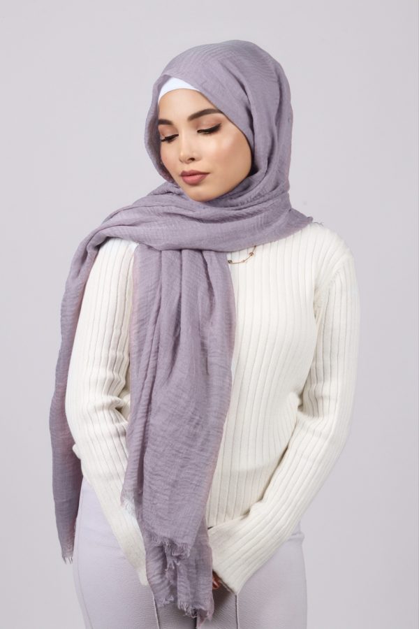 Blackcurrant Crinkled Cotton Hijab