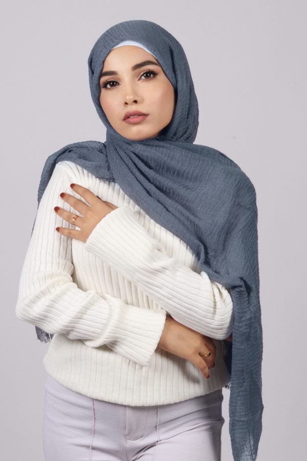 Jean Grey Crinkled Cotton Hijab