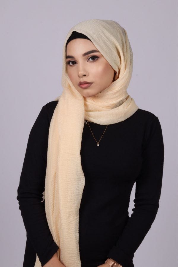 Fig Crinkled Cotton Hijab