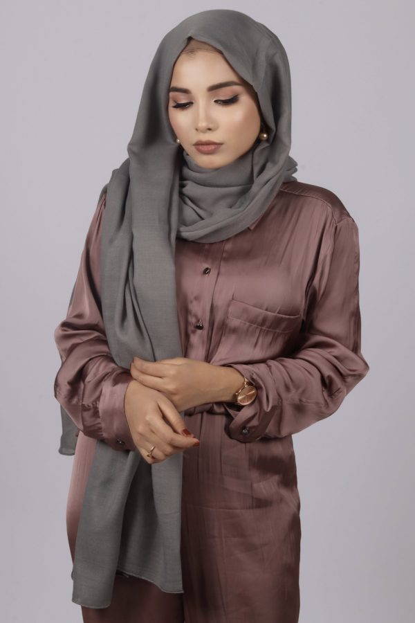 Gunmetal grey Classic Cotton Hijab