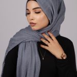 Blueberry Crinkled Cotton Hijab Image