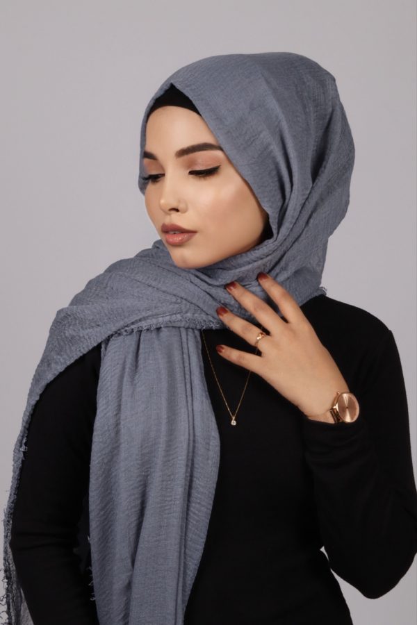 Blueberry Crinkled Cotton Hijab