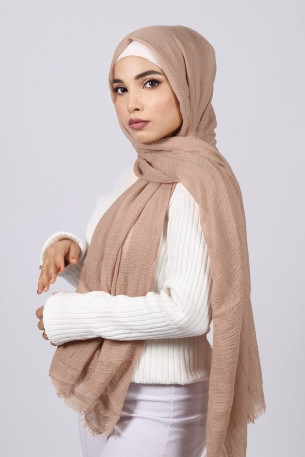 Beaver Crinkled Cotton Hijab