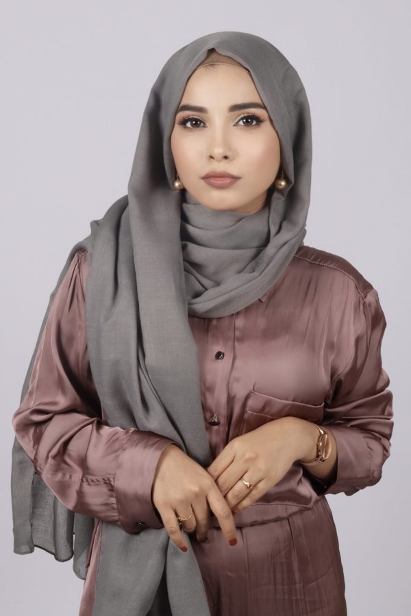 Gunmetal grey Classic Cotton Hijab