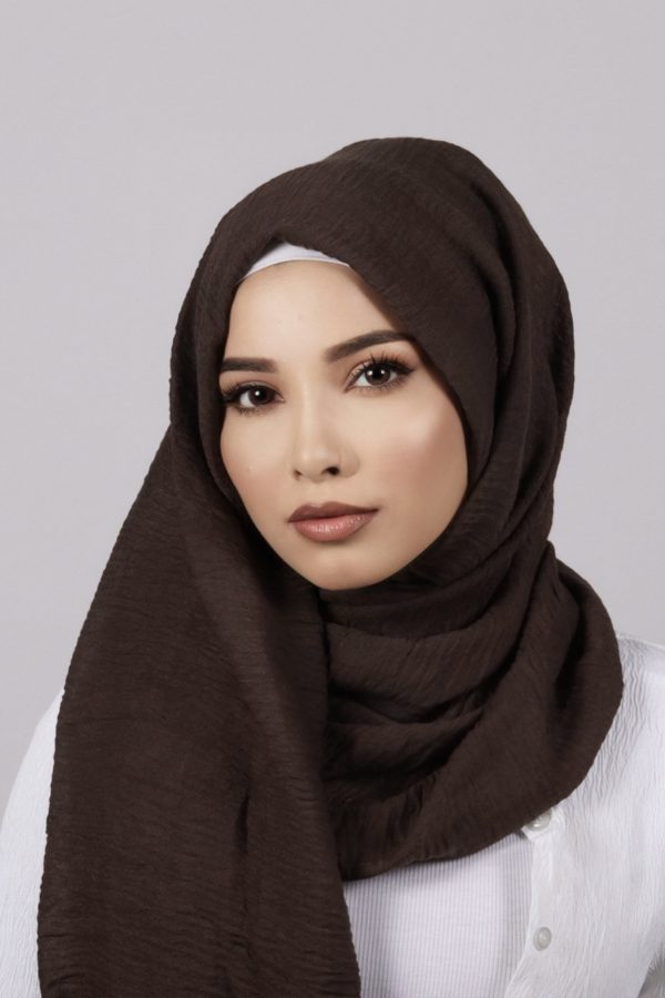 Teak Crinkled Viscose Hijab
