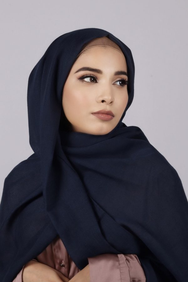Navy Classic Cotton Hijab
