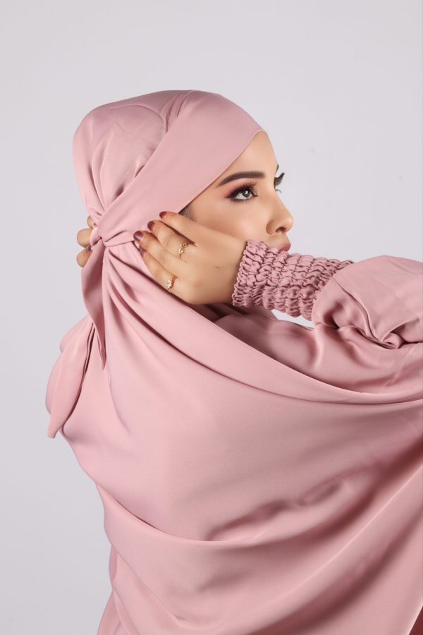 Haya Premium Nida Jilbab 3-piece Set with niqab - Pastel Pink