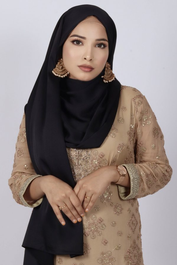 Black Turkish Silk Hijab