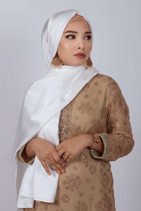 White Turkish Silk Hijab