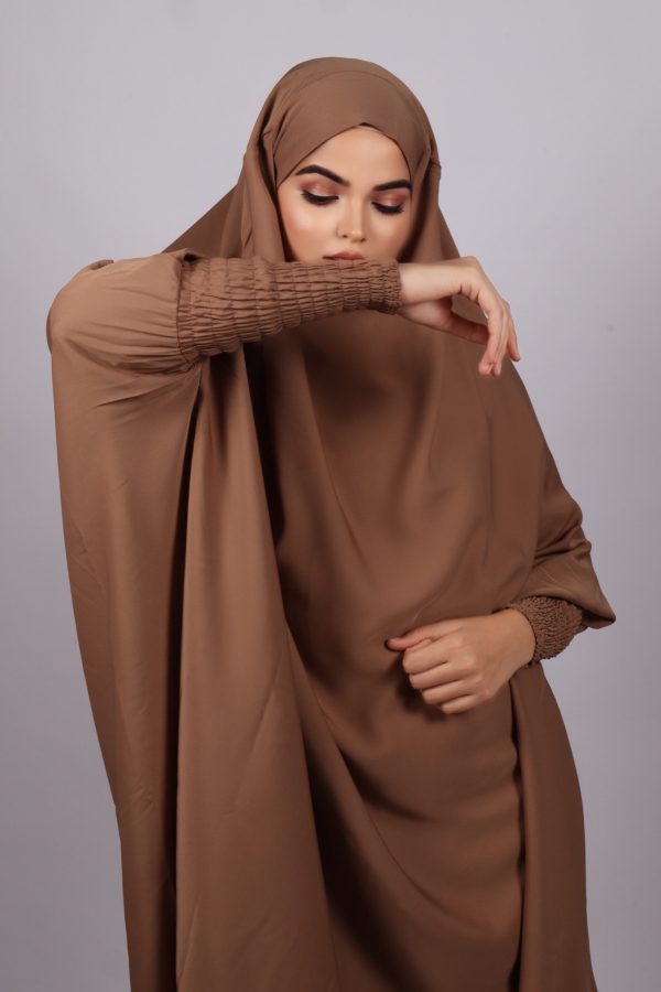 Haya Premium Nida Jilbab 3-piece Set with niqab - Nude Beige